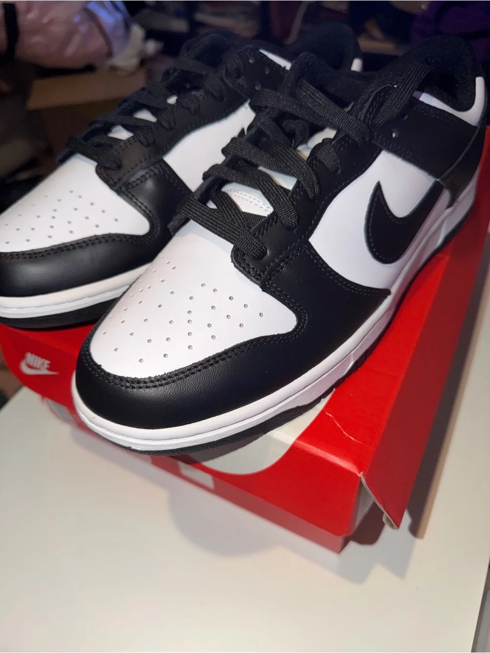 Nike Men’s Dunk Low Pandas Black/White Low-Top Sneakers